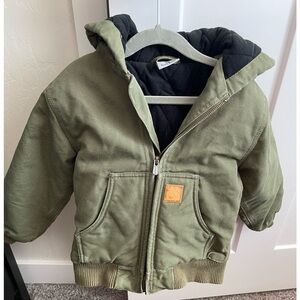 BOYS' FLANNEL QUILT LINED ACTIVE JAC in olive XXS 4-5